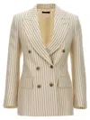 TOM FORD STRIPED DOUBLE-BREASTED BLAZER