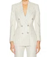Tom Ford Striped Double-breasted Wool-blend Blazer In Multi