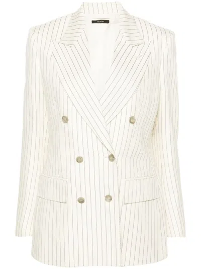 TOM FORD TOM FORD STRIPED DOUBLE BREASTED TWILL BLAZER