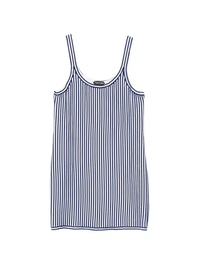 Tom Ford Striped Dress In Blue