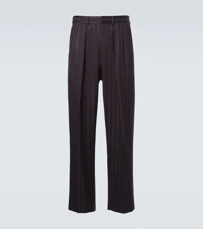 Tom Ford Striped Jacquard Straight Pants In Gray