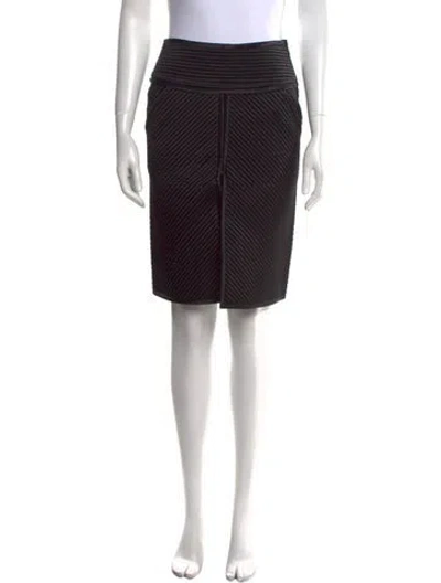 Pre-owned Tom Ford Striped Knee-length Skirt In Black