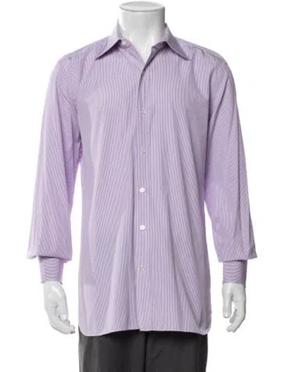 Pre-owned Tom Ford Striped Long Sleeve Shirt In Purple