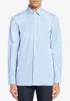 Tom Ford Striped Long-sleeved Shirt In Blue