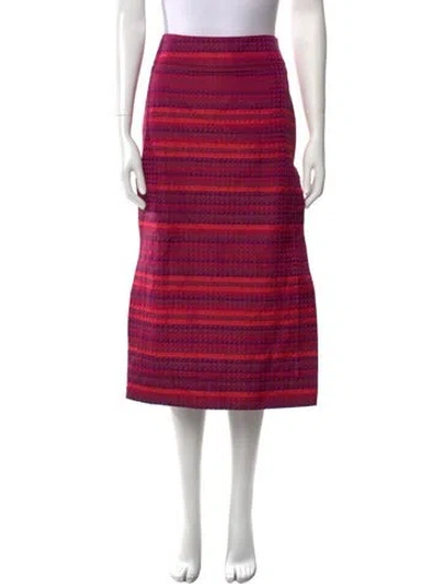 Pre-owned Tom Ford Striped Midi Length Skirt In Red