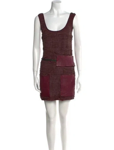 Pre-owned Tom Ford Striped Mini Dress In Burgundy