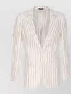 Tom Ford Striped Organza V-neck Jacket Split