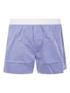 Tom Ford Striped Boxer Shorts In Breathable Fabric In Blue