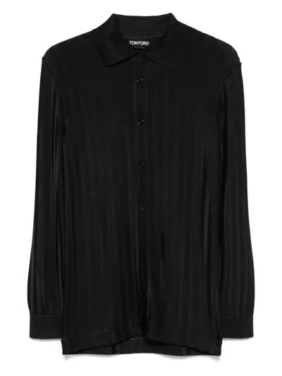 Tom Ford Striped Shirt In ブラック