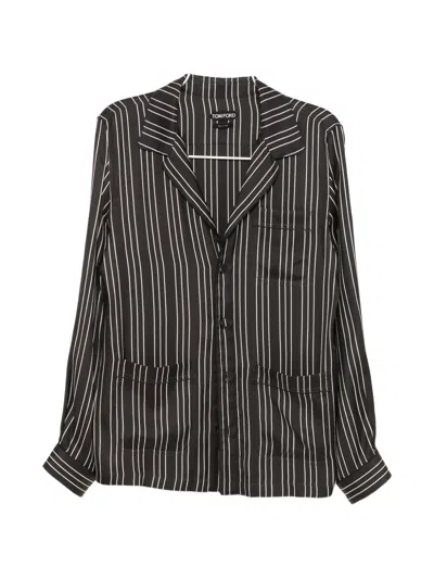 Tom Ford Striped Shirt In Black
