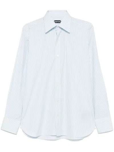 Tom Ford Gestreiftes Hemd In Blau