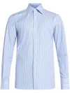 Tom Ford Striped Long-sleeved Shirt In Blue