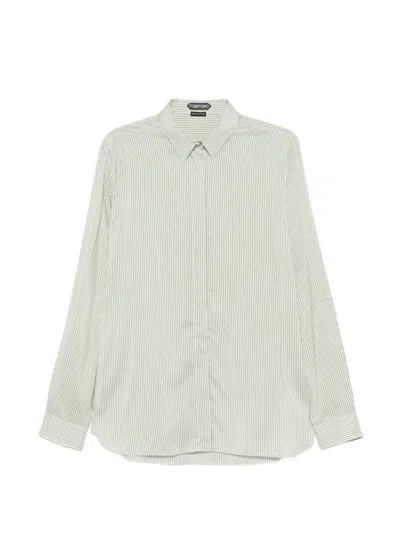 Tom Ford Striped Shirt In Green
