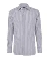 Tom Ford Striped Pattern Button-down Collar Long Sleeves Shirt In White