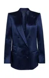 Tom Ford Striped Silk-blend Blazer In Blue