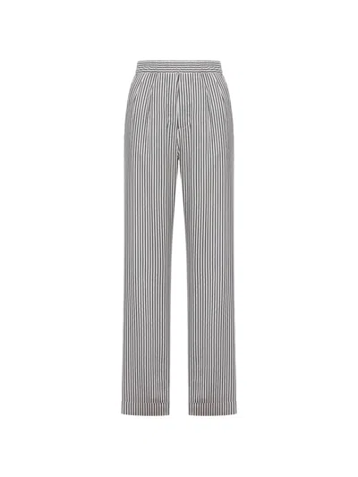 Tom Ford Striped Silk Pyjama Trousers In White