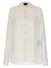 Tom Ford Striped Silk-satin Jacquard Shirt In White