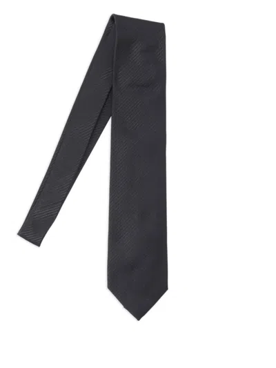 Tom Ford Striped Silk Tie In Black