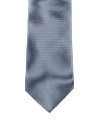 Pre-owned Tom Ford Striped Silk Tie In Blue