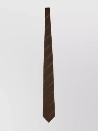 Tom Ford Striped Silk Tie Slim Design In Brown
