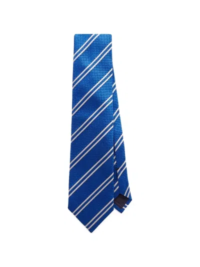 Tom Ford 8cm Striped Silk-jacquard Tie In Blue