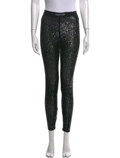 Pre-owned Tom Ford Striped Skinny Leg Pants In Black