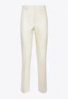 Tom Ford Wallis Striped Wool And Silk-blend Straight Pants In White