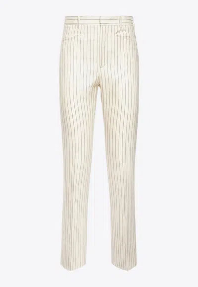 TOM FORD STRIPED STRAIGHT-LEG PANTS