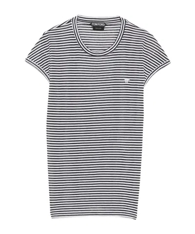 TOM FORD TOM FORD STRIPED LOGO T-SHIRT