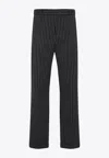 Tom Ford Women Navy Blue Wool Striped Trousers, 28 Luxury Pants For Women Darveys In Black