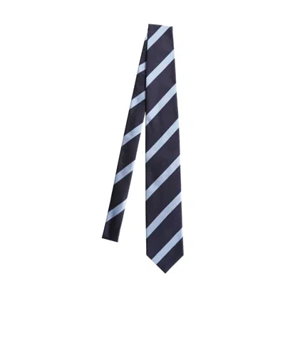 Tom Ford Striped Tie In Black