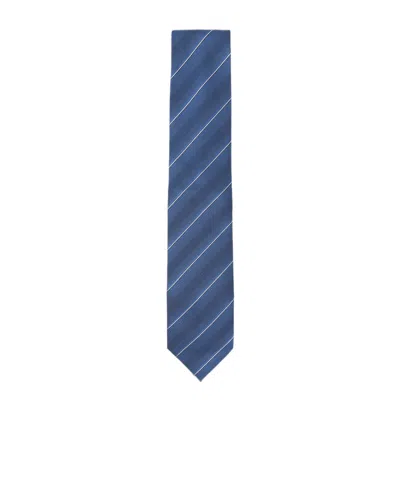 Tom Ford Striped Tie In Blue