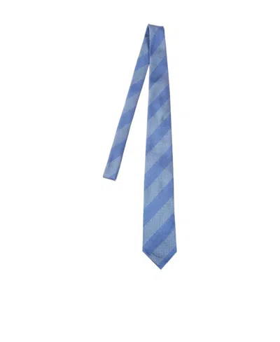 Tom Ford Striped Tie In Blue