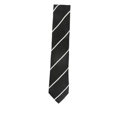 Tom Ford Striped Tie In Black