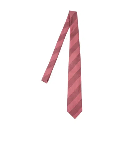 Tom Ford Striped Tie In Pink
