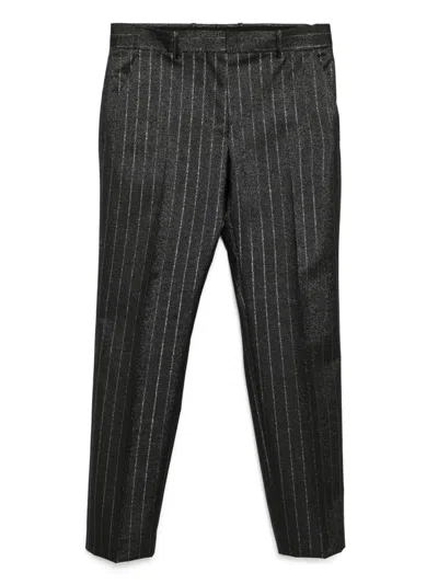 Tom Ford Striped Trousers In Black