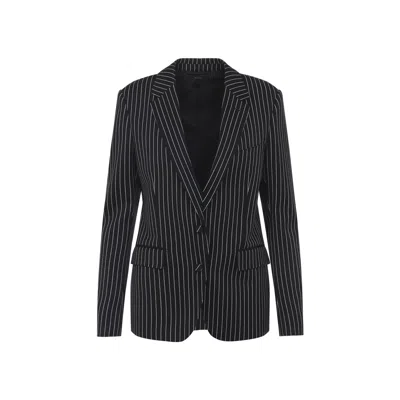 Tom Ford Striped Wool Barathea Jacket In Black