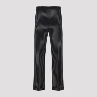 Tom Ford Striped Pattern Casual Pants In Black