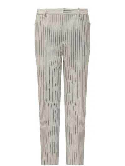 TOM FORD STRIPED WOOL TAILORED TROUSERS