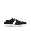 Tom Ford Blake Sneakers Suede Upper Contrast Stripe Rubber Sole In Black