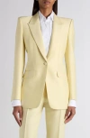 Tom Ford Wool Silk Single-breasted Jacket In Yellow