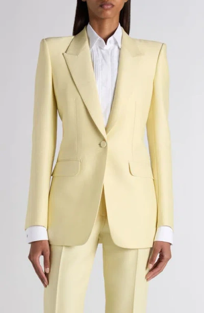 Tom Ford Strong Shoulder Wool & Silk Radzimir Jacket In Yellow