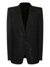 Tom Ford Sequined Wool Blend Crepe Single Breasted Jacket Clothing In Black