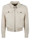 Tom Ford Structured Zip-front Coat With Ribbed Texture In Neutral
