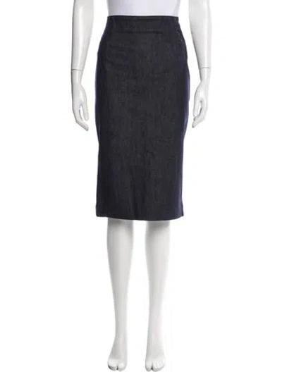 Pre-owned Tom Ford Studded Accents Knee-length Skirt W/ Tags In Blue
