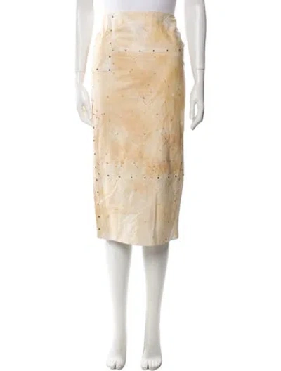 Pre-owned Tom Ford Studded Accents Midi Length Skirt In Neutral