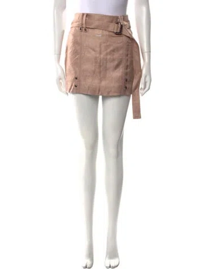 Pre-owned Tom Ford Studded Accents Mini Skirt In Neutral