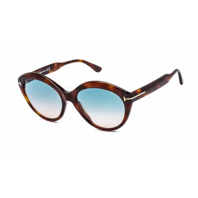 Tom Ford Stylish Oval Women's Sunglasses 56mm In Brown