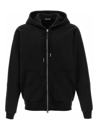 Tom Ford Cotton Zip-up Hoodie In Black