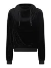 TOM FORD BLACK STRETCH LUSTROUS VELOUR  SWEATSHIRT